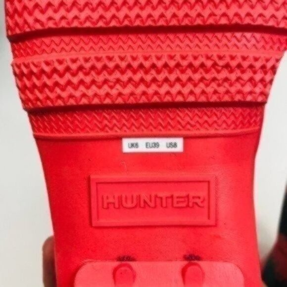 Hunter Original Short Rain Boots Pink Grey Storm Stripe Women Size 8 - Picture 8 of 9